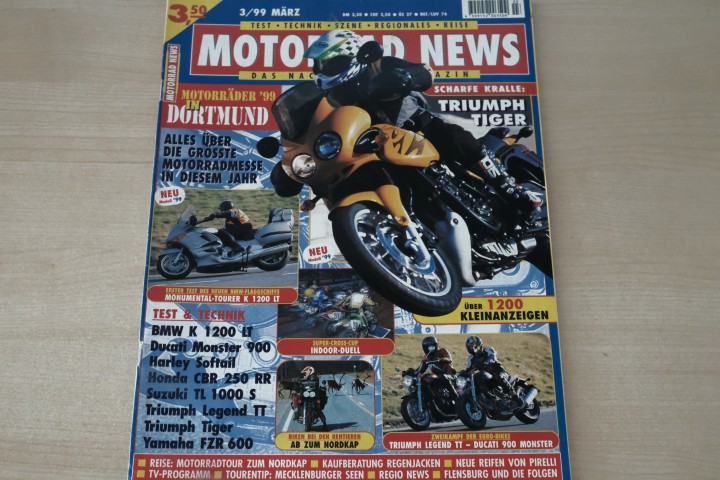 Deckblatt Motorrad News (03/1999)